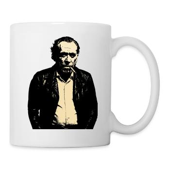 Noir Charles Bukowski Porträt - Tasse - Weiß - Rechts