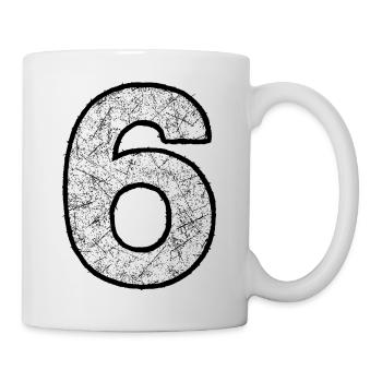 Six digits with scratch texture - Mug - white - Right