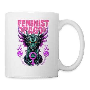 Chemise Dragon Féministe Féminisme Cadeau - Mug blanc - blanc - Droite