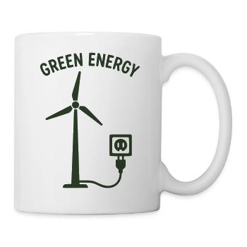 Grüne Energie Windkraft Steckdose - Tasse - Weiß - Rechts