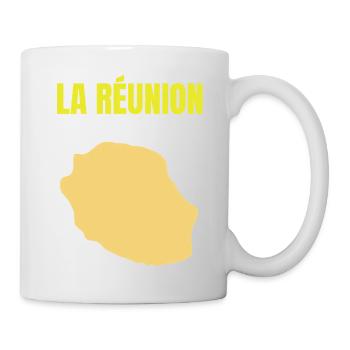 T-Shirt mit goldener Karte auf der Insel La Réunion - Tasse - Weiß - Rechts