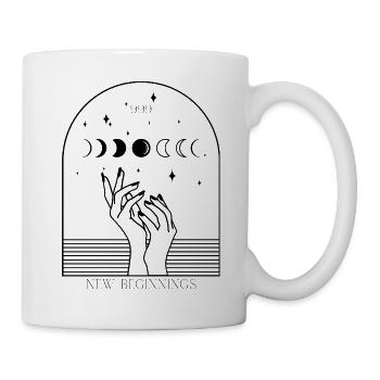 999 Fine Line Hands & Moons – New Beginnings - Mug - white - Right