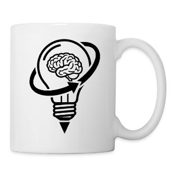 Le cerveau et la lampe – une idée créative - Mug blanc - blanc - Droite