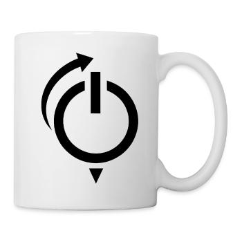 Netzschalter Neustart-Logo - Tasse - Weiß - Rechts