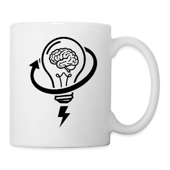 Cerveau et lampe – séance de brainstorming - Mug blanc - blanc - Droite