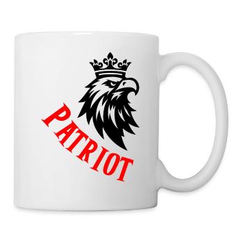 Typographie rouge courbée patriotique - Mug blanc - blanc - Droite