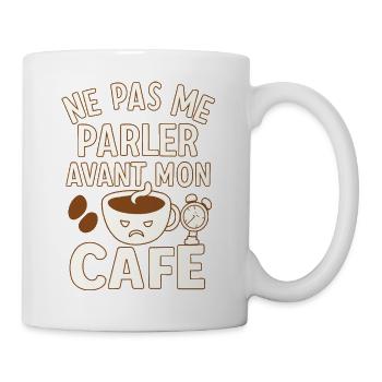Café - Matin - Citation - Humour - Comique - Fun - Mug blanc - blanc - Droite