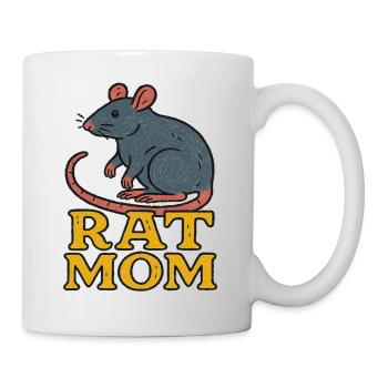 Ratte Mama Vintage Karikatur - Tasse - Weiß - Rechts