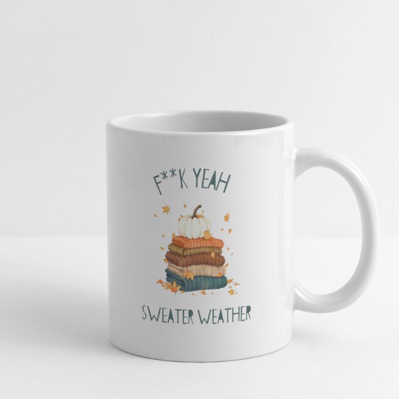 Herbstlicher Pulloverstapel Tasse