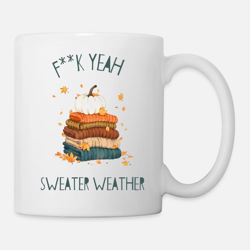 Autumnal Sweater Stack - Mug - white