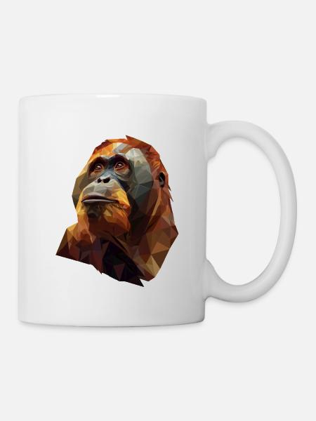 Geometric Orangutan Head - Mug - white