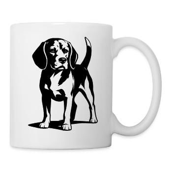 Chien Beagle en ligne minimaliste - Mug blanc - blanc - Droite