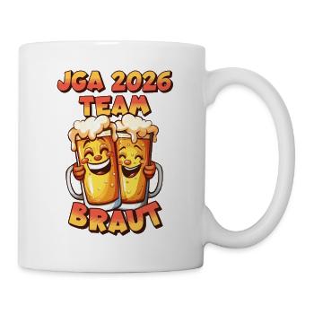 JGA 2026 Team Braut Bier Alkohol Saufen Lustig - Tasse - Weiß - Rechts