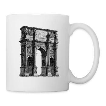 Römischer Triumphbogen – Antiker Stich - Tasse - Weiß - Rechts