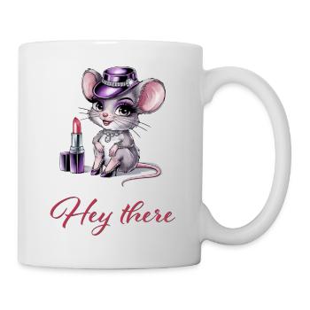 Heiße Maus mit Glamour & Lippenstift - Tasse - Weiß - Rechts