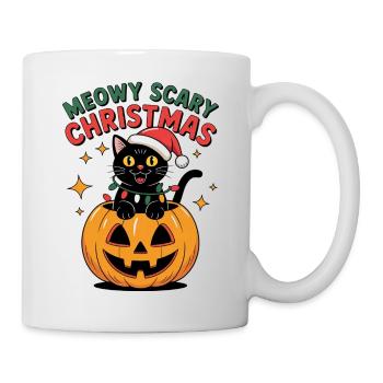 Miauige gruselige Weihnachtskatze - Tasse - Weiß - Rechts