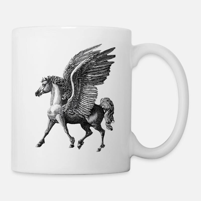 Winged Pegasus – Mythological Engraving - Mug - white