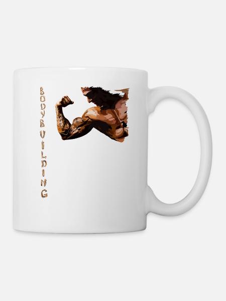 Muskelarm Kraftdesign - Tasse - Weiß