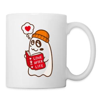 Spooky Cute Ghost Reading Love Book - Mug - white - Right