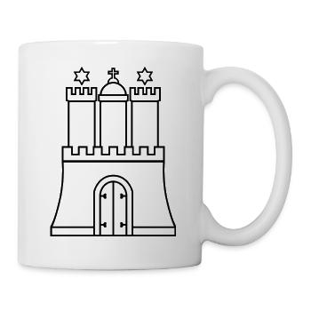 Hamburg coat of arms: Hanseatic League, Tradition & Gate - Mug - white - Right