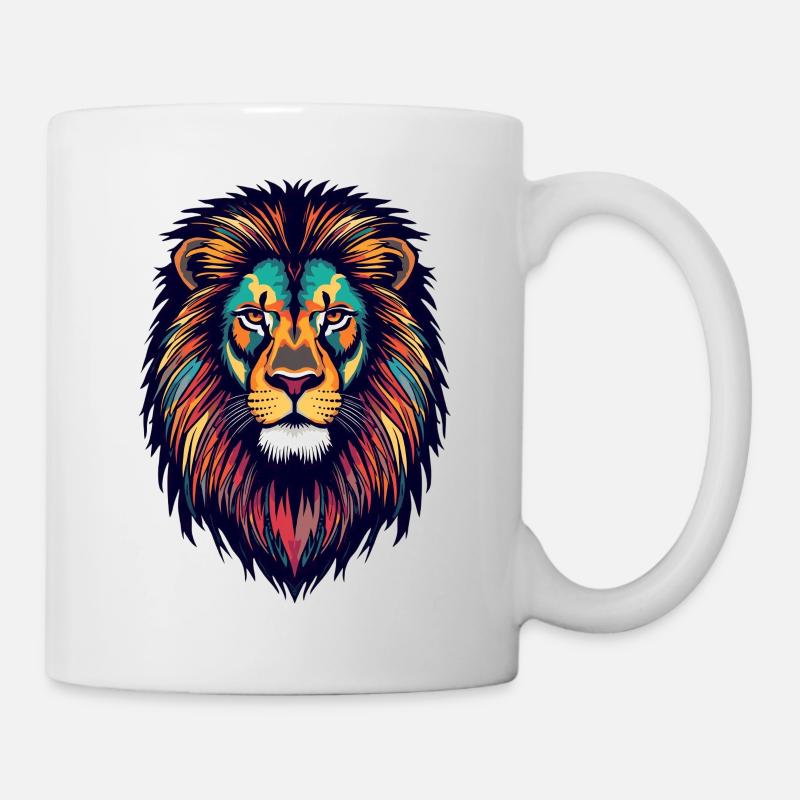 Glowing lion color explosion - Mug - white