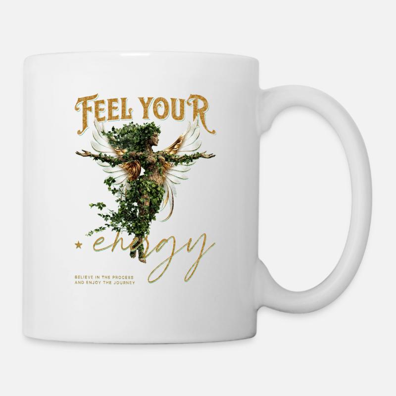 Waldgeist mit Flügeln – Feel Your Enjoy - Mug blanc - blanc