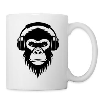 Edition Art Monkey Head Minimal Lines Shirt - Mug - white - Right