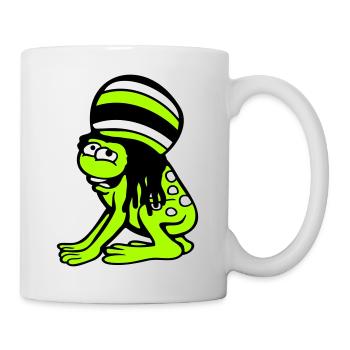Frog Reggae Music Rasta Hair Hat Jamaica Fun - Mug - white - Right