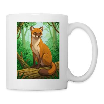 Fossa Elégante chasseresse de Madagascar, épurée, sile - Mug blanc - blanc - Droite