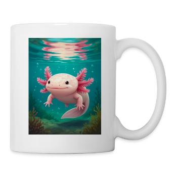 Axolotl  The eternal child of water, smiling throu - Tasse - Weiß - Rechts