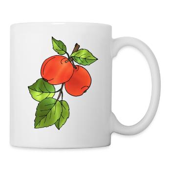 Äpfel - Tasse - Weiß - Rechts