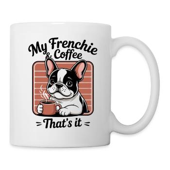 Frenchie Französische Bulldogge Cartoon - Tasse - Weiß - Rechts