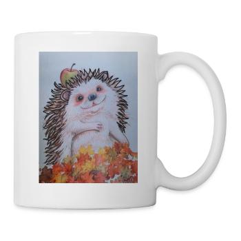 EG Hedgehog with Apple I Garden I Holiday I Autumn I Fun - Mug - white - Right