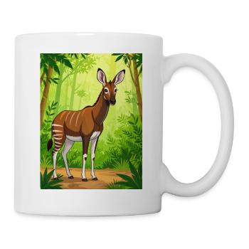 The mysterious rainforest creature with zebra - Mug - white - Right
