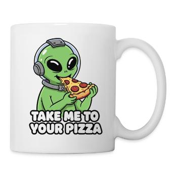 Außerirdischer Pizza-Liebhaber - Tasse - Weiß - Rechts