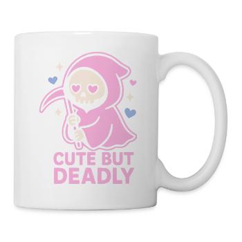 Cute but Deadly – Pastel Grim Reaper Kawaii Design - Tasse - Weiß - Rechts