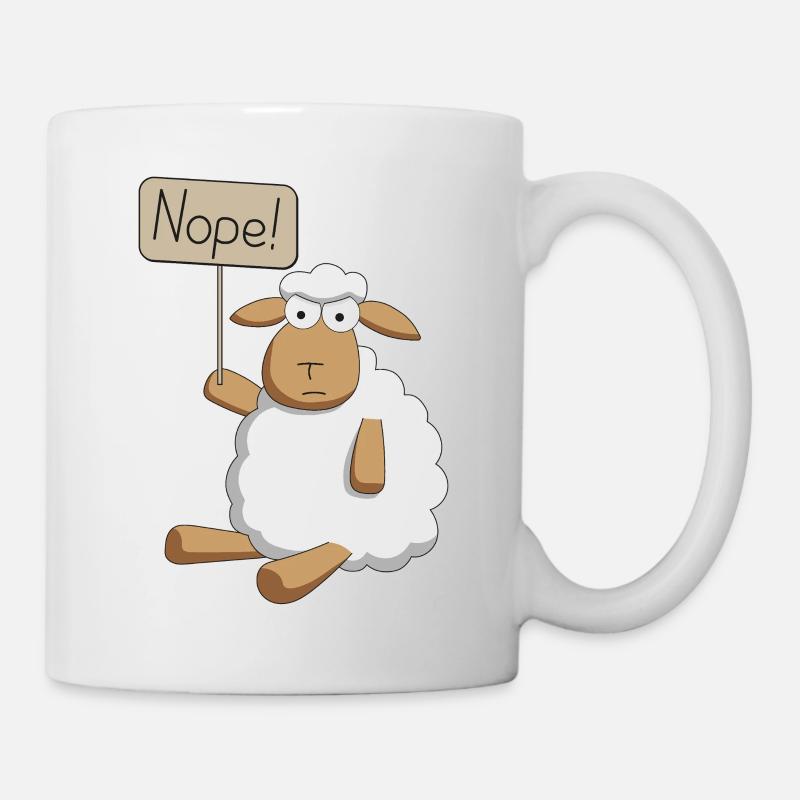 Nope! - protesting sheep - Mug - white