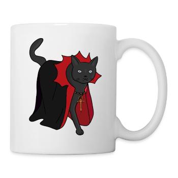 Nachtaktive Vampirkatze - Tasse - Weiß - Rechts