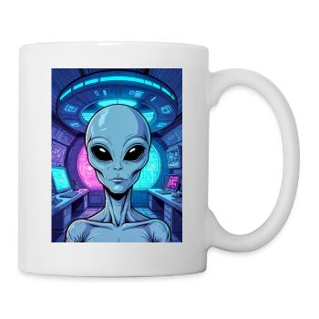Grey alien Portrait – Inside the UFO - Mug - white - Right