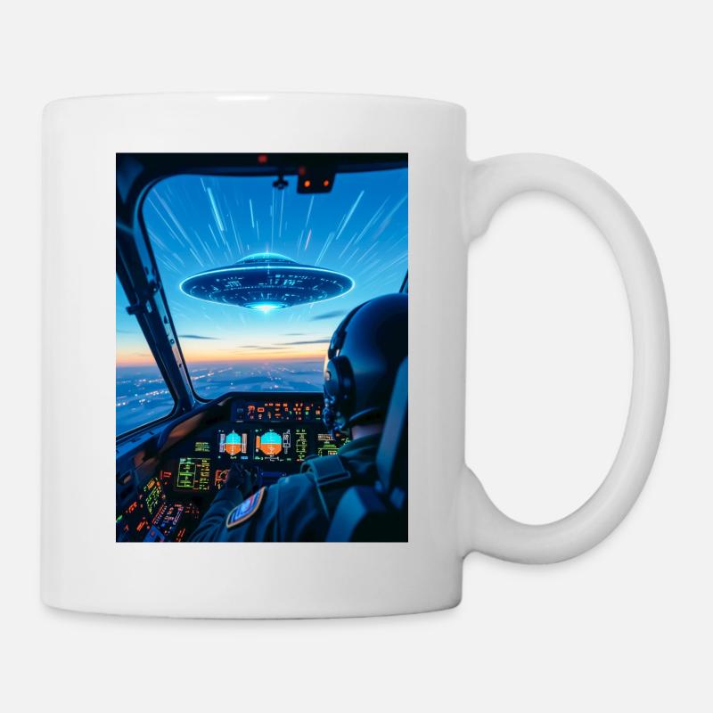 UFO Cockpit – Blick ins Unbekannte - Tasse - Weiß