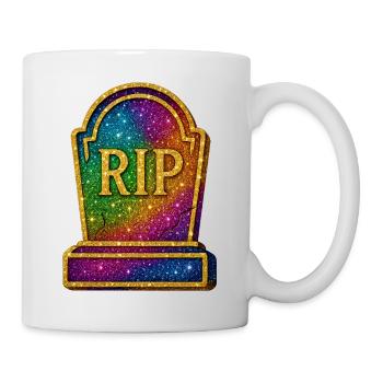 Galaktische RIP Grabstein Glitter - Tasse - Weiß - Rechts