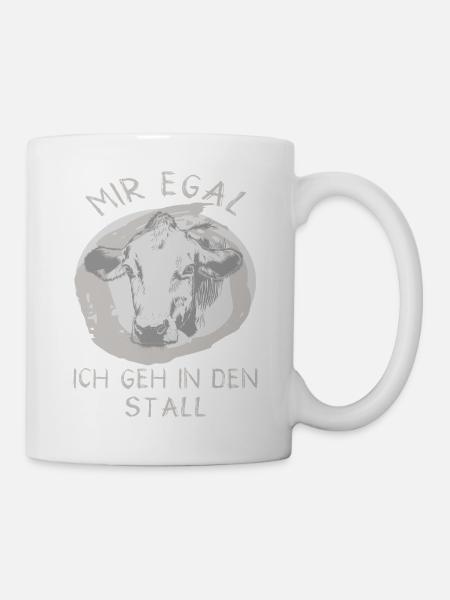 Kuh Spruch Stall Humor - Tasse - Weiß