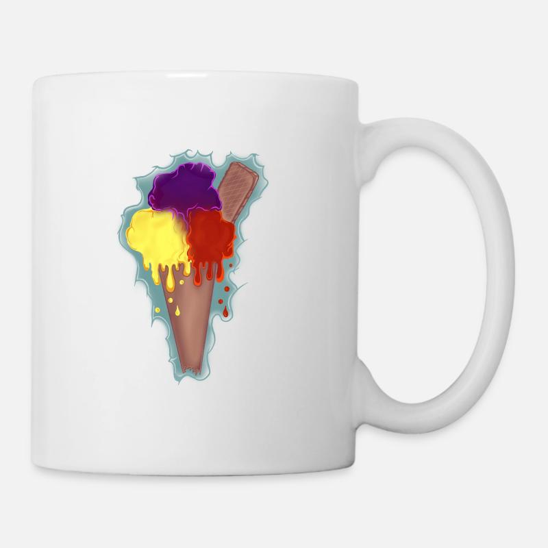 Regenbogen Eis  - Tasse - Weiß