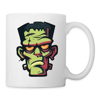 Halloween Zombie Head Drawing - Mug - white - Right