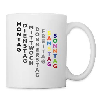 The week, Saturday and Sunday - colorful - Mug - white - Right