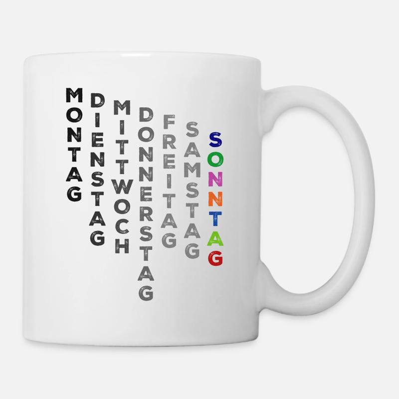 Le dimanche de la semaine - coloré - Mug blanc - blanc