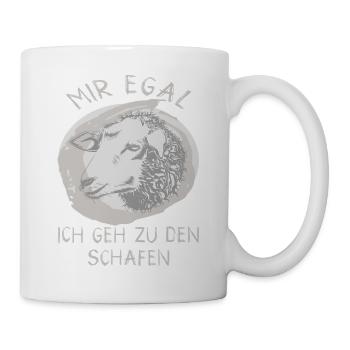 Mir Egal ich geh zu den Schaf Spruch  - Tasse - Weiß - Rechts
