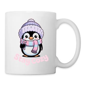 Penguin Stay Cozy - Cute Winter Motif - Mug - white - Right