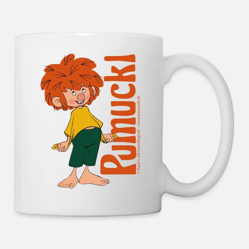 Pumuckl With Mischievous Smile And Logo - Mug - white