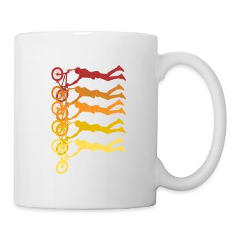 Farbige Radfahrer Silhouetten - Tasse - Weiß - Rechts